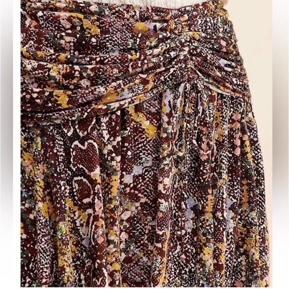 Free People Saturday Sunday Side Zip Mini Skirt In Brown Combo Size XS - Picture 5 of 7